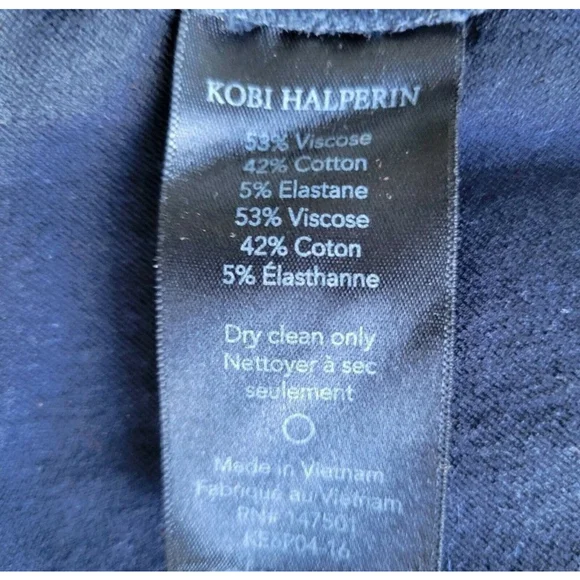 Kobi Halperin Meghan Flared Navy Pants Medium Waist 28 Inseam 31 NWT $258